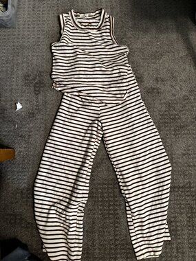 Shop Stevie Striped Wide-Leg Pants Set Women's M